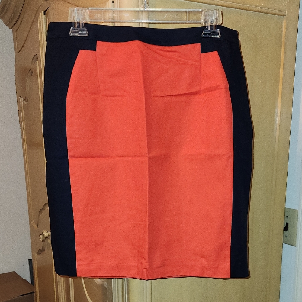 Worthington Vibrant Orange and Black Pencil Skirt